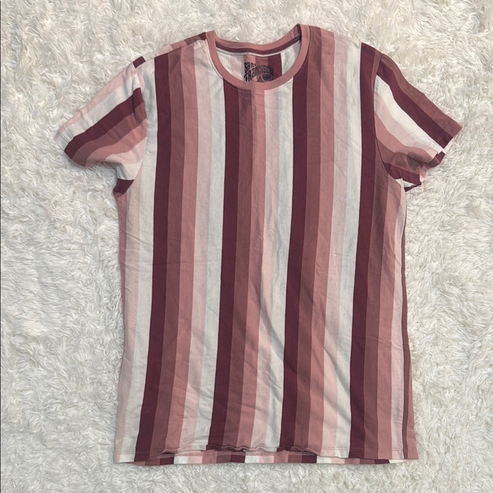 Striped Pink and Burgundy T-Shirt